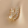 Wheat Ear High-End Brooch Female High-End Sense Wheat Ear Niche Exquisite Autumn And Winter Temperament Leaf Brooch Pin Suit Accessories