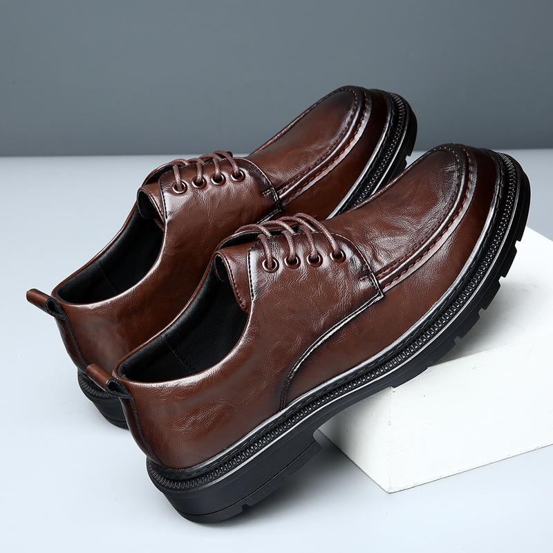 Весна 2025 новая мужская обувь воловья кожа деловая повседневная удобная дышащая мягкая подошва износостойкая формальная мужская кожаная обувь