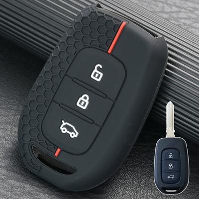 Для Renault Captur Symbol Trafic Fluence Koleos 2016-2020 Megane 2017 Силиконовый 3-кнопочный чехол-накладка для автомобильного пульта ключа Держатель