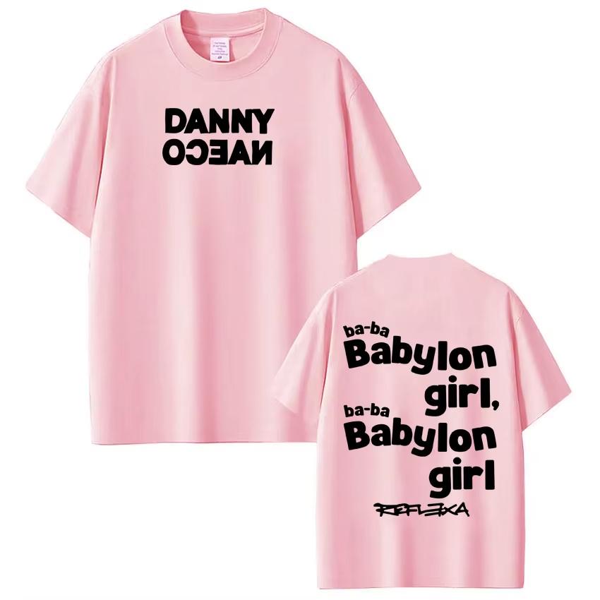 Графическая футболка Rapper Danny Ocean Tour 2026 Мужская Хип-хоп Мода Футболка Чистый Хлопок Короткий Рукав Повседневный Комфорт Уличная Одежда