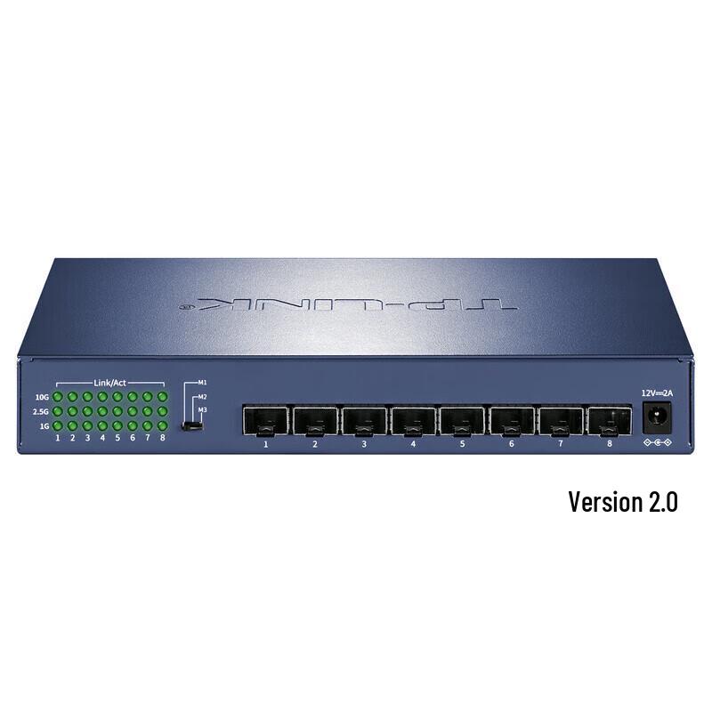 TP-LINK 8-Port 10G SFP+ Multi-Rate Fiber Optic Switch