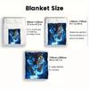 1pc Blue Lightning Tiger Portable Blanket | Lightweight Throw for Sofa Bed Travel Camping, Livingroom Office Couch Chair, and Bed - Digital