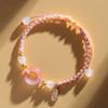 Peach Blossom Peace Buckle Couple Bracelet Female Light Luxury Minority Woven Hand Strap 2024 New Arrival Girlfriends Bracelet