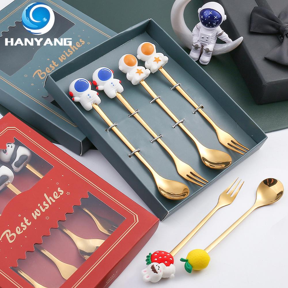 HANYANG 410 Stainless Steel Cutlery Home Hotel Use Cute Spoon Fork Western Cutlery