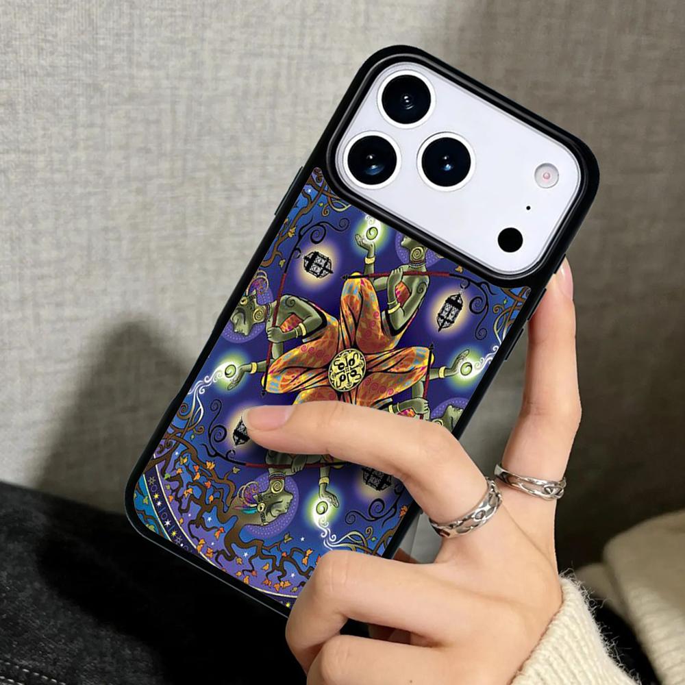 Чехол Case для iPhone 17 Air 16 Pro Max 15 Plus 11 13 Mini 14 12 Задняя крышка телефона Инопланетянин Марсианин Психоделический НЛО