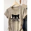 Pure cotton tie-dye cat short front shoulder short-sleeved t-shirt women's summer design niche slim top new