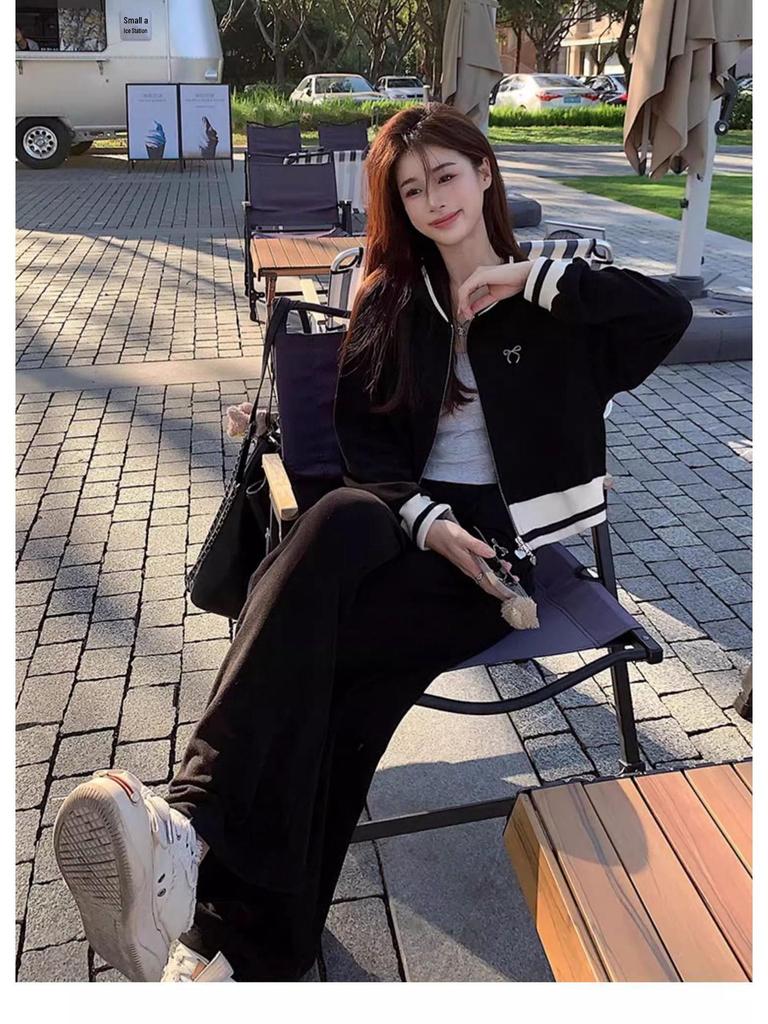 Women's Casual Korean-Style Two-Piece Sportswear Set for Spring and Autumn