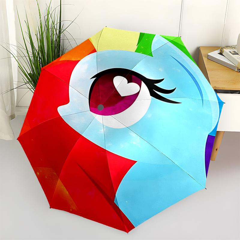 Rainbow Dash Automatic Opening Folding Umbrella 8 Bone Iron Frame,Suitable for Fans,Travel,Daily Use,and Gifts0135b