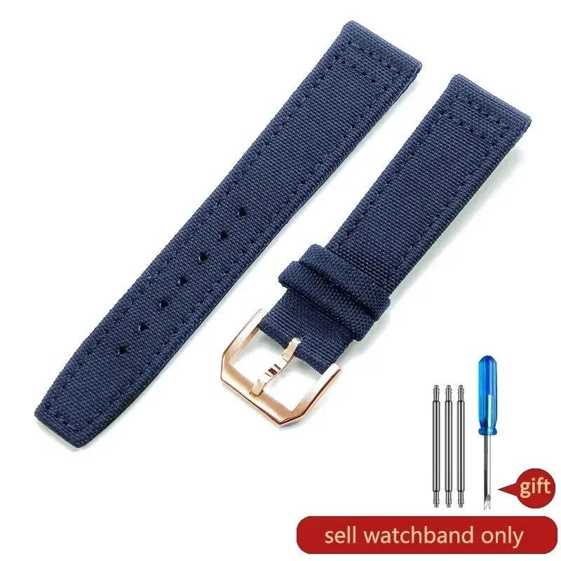 Captain Blue Citizen High Density Knitting Wrist for IWC Pilot Portugal Portofino Nylon Canvas Men 20mm 21mm 22mm Watch Strap
