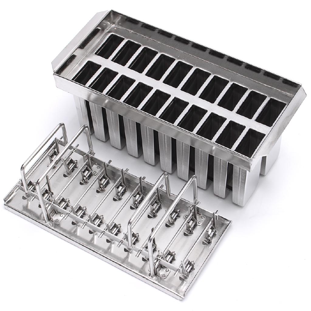 20 шт. Формы для мороженого из нержавеющей стали Машина для приготовления эскимо Форма для мороженого Держатель для палочек Дом Кухня Магазин Мороженица Большая