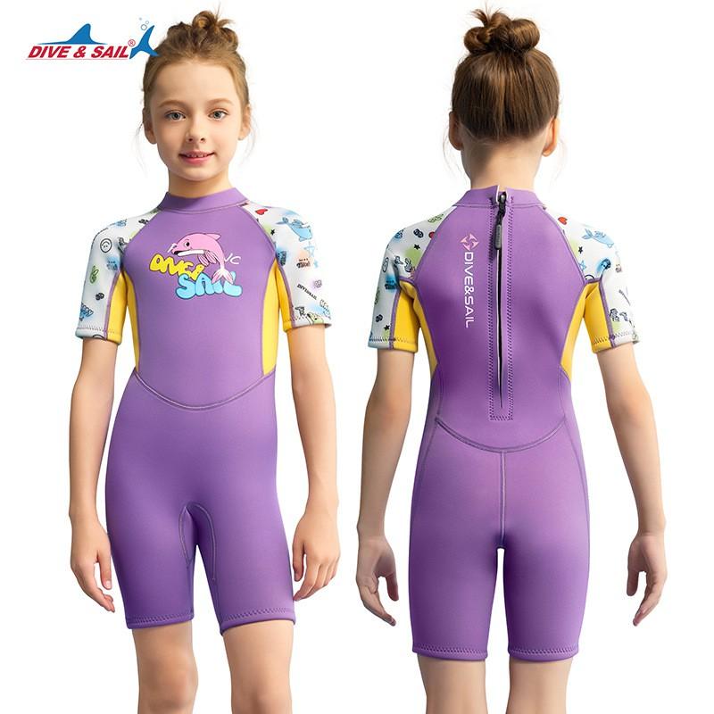 2.5mm Neoprene Kids Full Wetsuit Girls Diving Snorkeling Swimming Surfing Warmth UV Protection