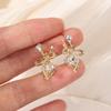 Women Jewelry Crystal Zircon Earrings Stud Earrings Bowknot Earrings  Date Night