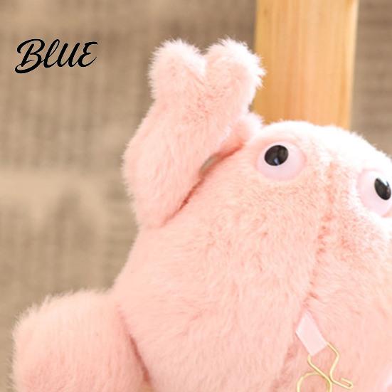 Versatile Key Holder for Women Cute Frog Plush Keychain, Soft Stuffed Animal Pendant with Raised Paw, Cartoon Kawaii Backpack Accessory Bag