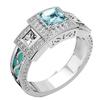 Superfine Bestseller Jewelry: Drip Oil Inlaid Aquamarine and Zirconia Diamond Lace Ring.