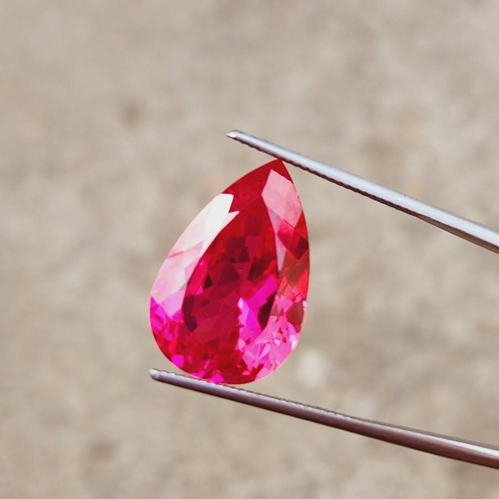 17.80 Ct Natural Pink Padparadscha Certified Gemstone Pear Cut Stone Z669