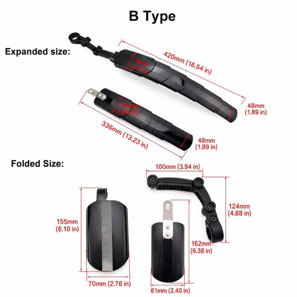 Engineering Plastic Material Bike Mud Guard Foldable Mountain Bike Mudguard  Outdoor Cycling