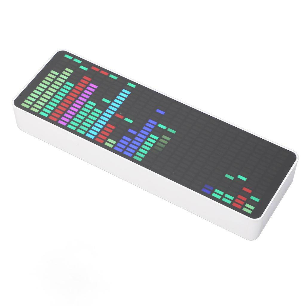 Светодиодный музыкальный спектральный дисплей RGB, цветной 1624-сегментный ритм, уровень света, датчик голоса, часы, 384 светодиода