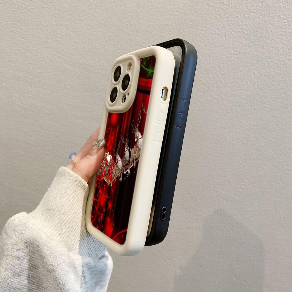 N105 рождественские и новогодние арт-мягкие чехлы для телефонов Angel Eyes для iPhone 16 15 14 13 11 Pro Max 8 7 6s Plus 12 mini XR XS Max SE противоударный чехол