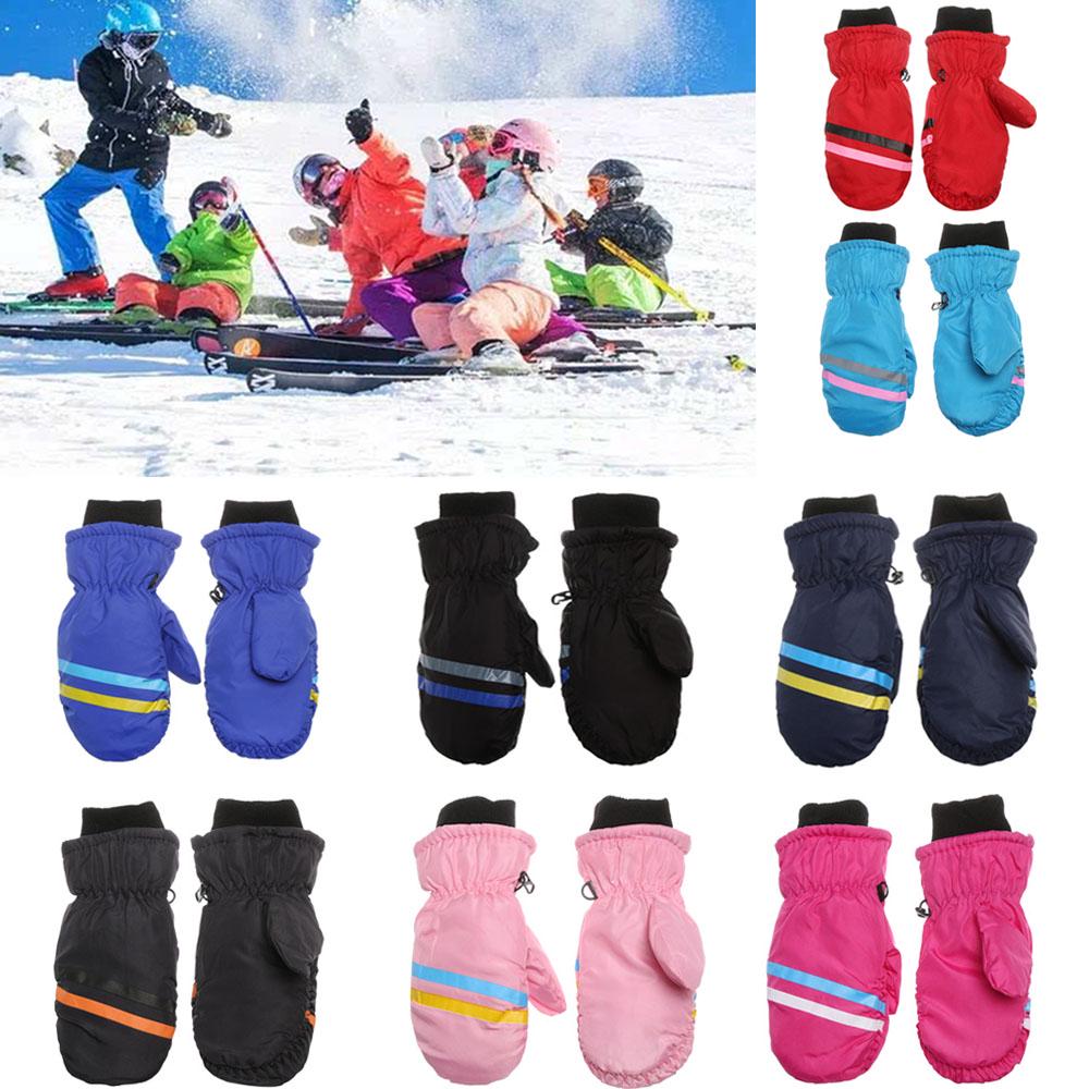 Зимние Необходимые Утолщенные Теплые Уличные Перчатки для Катания на Лыжах для Детей, Варежки с Длинными Рукавами, Снег, Сноуборд