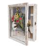 Витрина GraduationMall 20x25 см Shadow Box Frame из дерева со стеклянной дверью, льняной подкладкой и 6-дюймовой палкой, идеально подходит для памятных фотографий, медалей, билетов и цветов