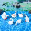 Multi-pose Goose Statue 6 Pcs Mini Figurine Tiny Resin Small Cute Animal Miniature Waterfowl Decor Figures for DIY Crafts Cake Topper Micro Landscape