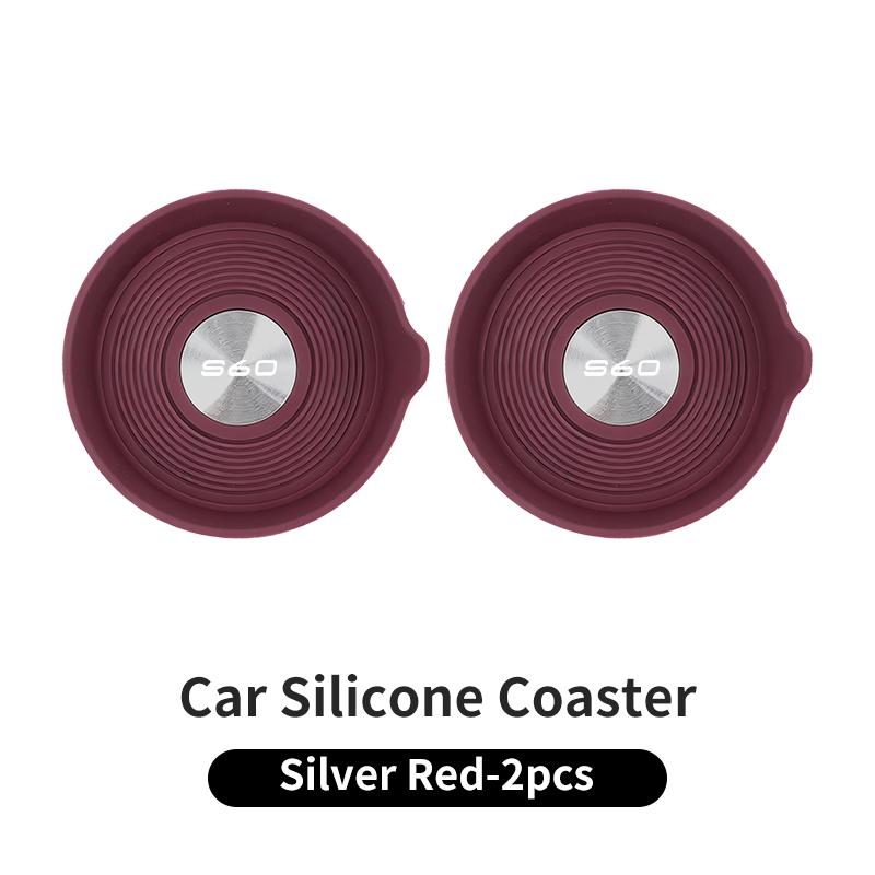 Waterproof Car Coaster Silicone Anti-slip Mat Interior Accessories For Volvo S60 XC60 XC90 S60 V40 V50 V60 XC40 V70 V90 S90