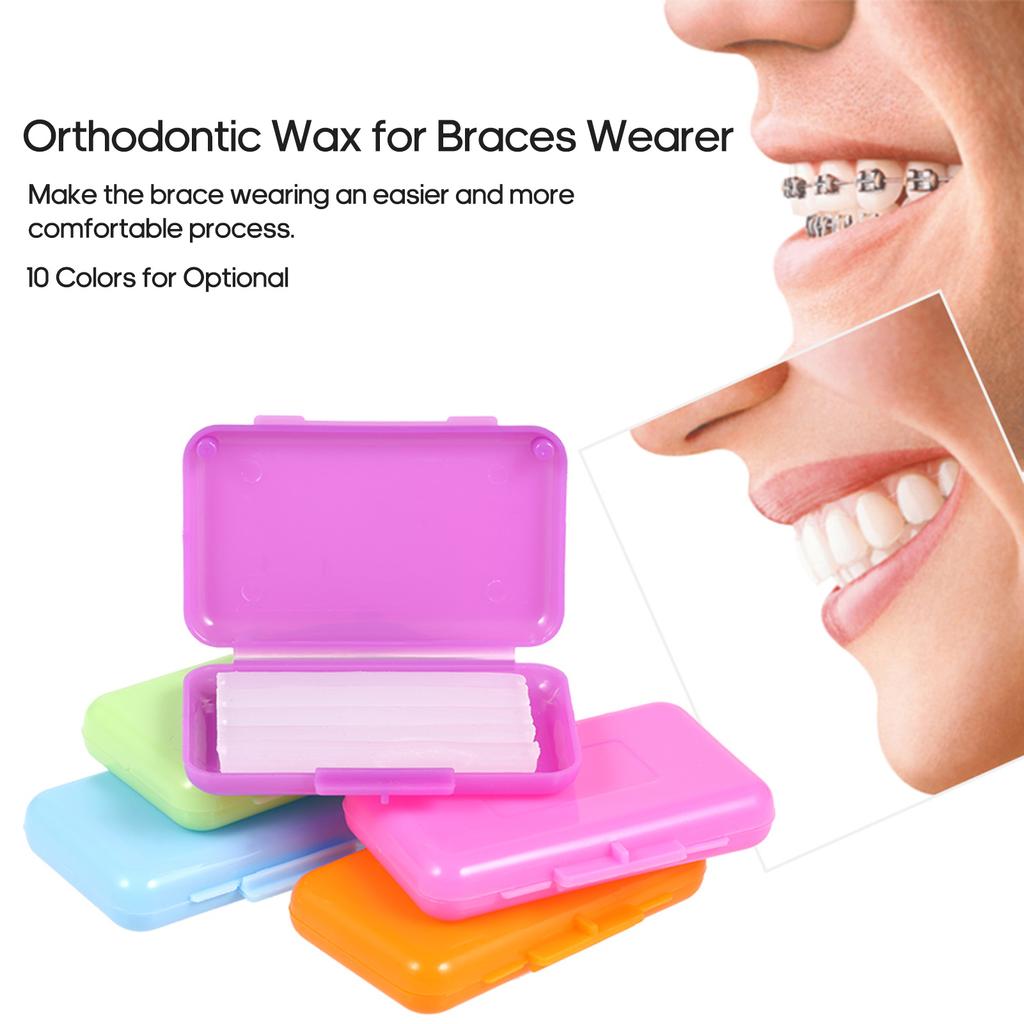 Зубной воск для облегчения боли для носителей ортодонтических брекетов 1 коробка из 5 полосок зубного воска для ухода за полостью рта