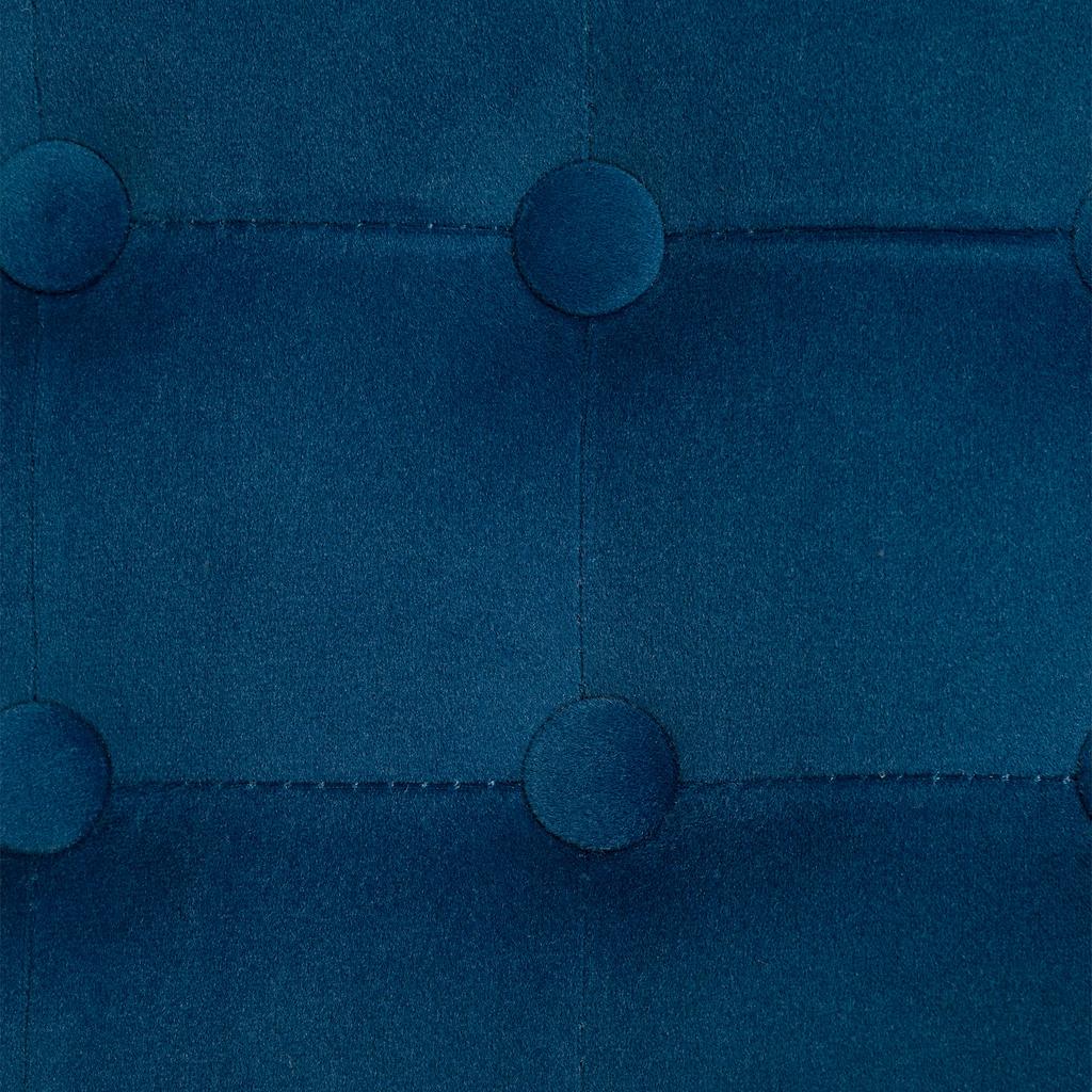 Velvet Feel Square Ottoman Blue