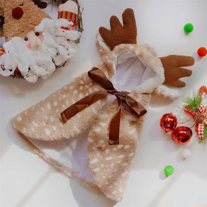 Christmas Pet Apparel Elk Cloak Dog Cat Warm Clothes Transformational Clothing Hat Decorate Puppy Kitten Cape Pets Supplies