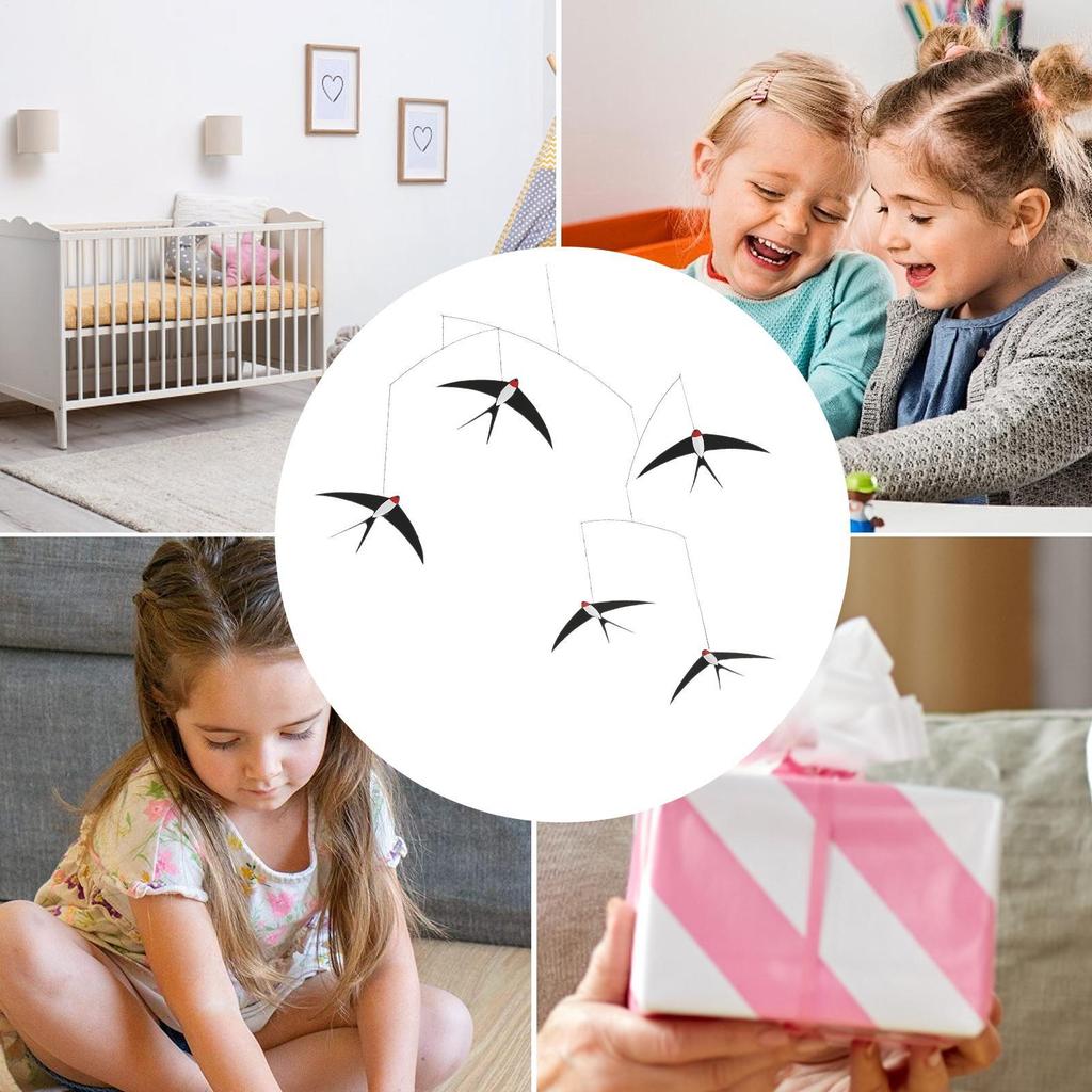 Датский Ласточка Воздушный Баланс Подвеска Тихий Музыкальный Колокольчик Летающая Птица Детская Комната Детский Сад Гостиная Интерьер Домашний Декор