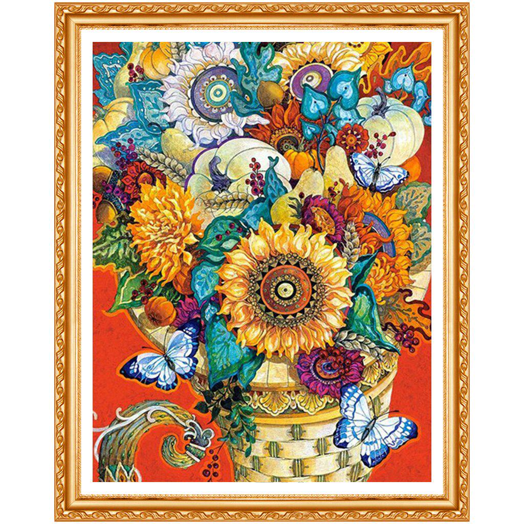 Flowers Diamond Embroidery Sale DIY Full Round Diamond Painting Cross Stitch Rhinestones Home Decor
