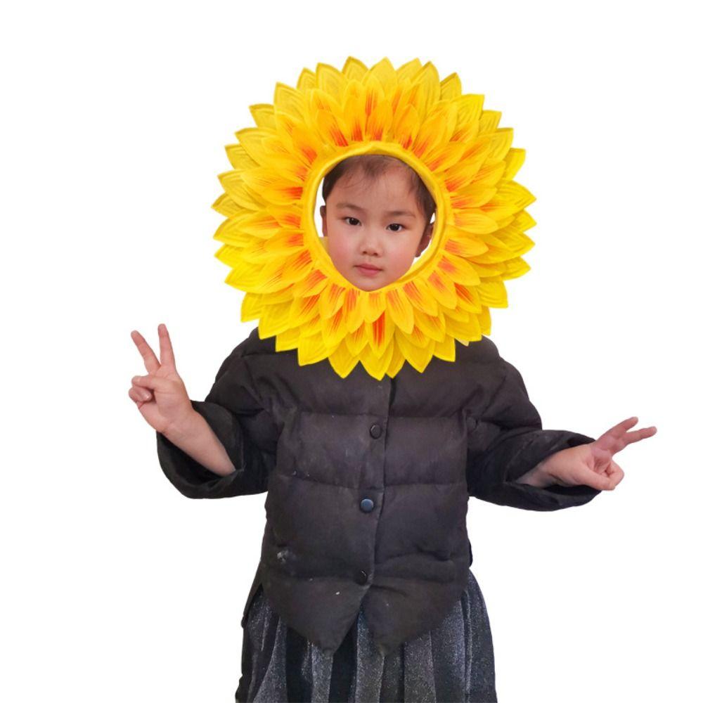 Funny Sunflower Headgear Dress Up Sunflower Hat Headpiece Party Sunflower Hat  Music Festival