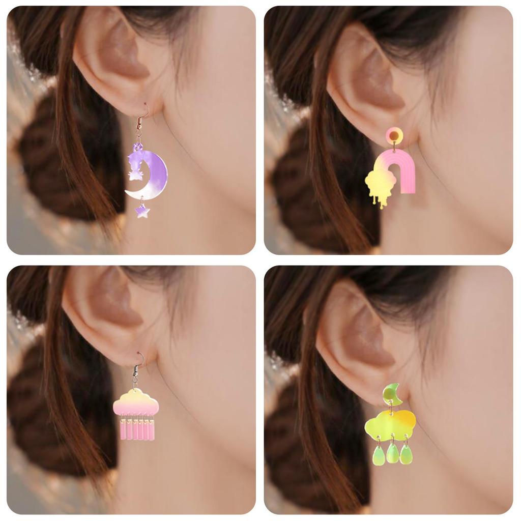 DIY Форма из Эпоксидной Смолы 'Мак' для Подвесок и Серёг в Виде Зонта, Луны, Облаков, Планеты и Молнии