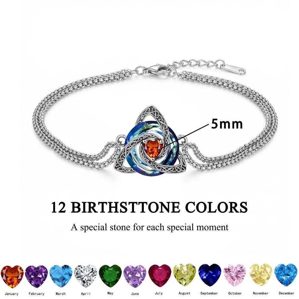Adjustable Chain Celtic Witch's Knot Bracelet Zircon Accent Zodiac Signs Bracelet Office