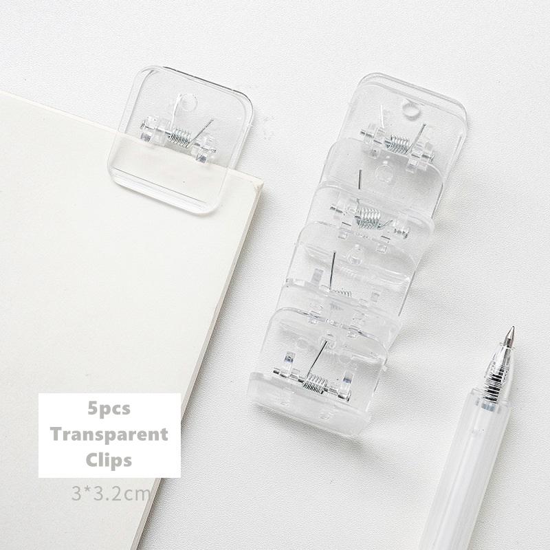 5 шт., конфетные мини-квадратные зажимы, прозрачный и однотонный держатель для страниц, зажим для бумаг, зажим для файлов, журналов, книг, бытовой техники