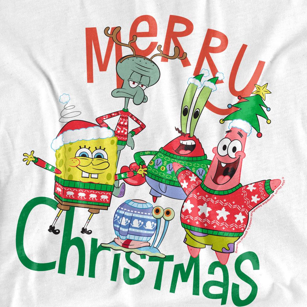 SpongeBob SquarePants Unisex Adult Merry Christmas Group T-Shirt