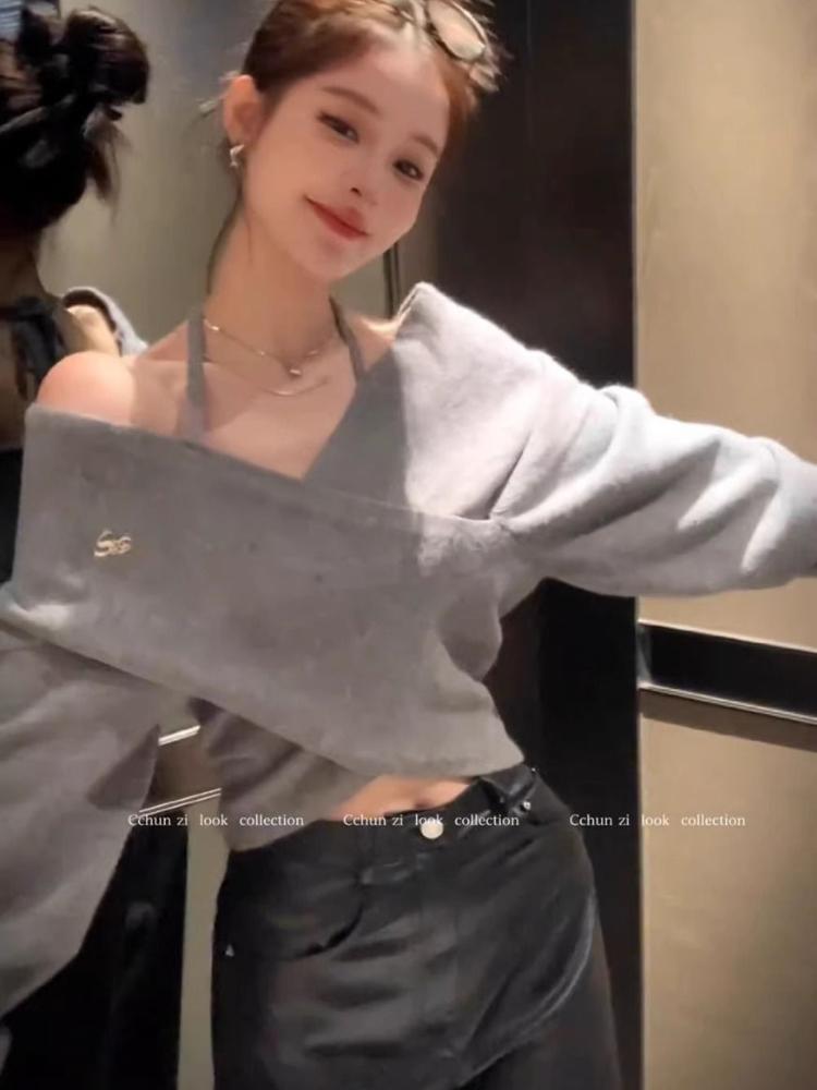 Рождественский свитер в стиле ретро, весенний сексуальный свитер Joker больших размеров для женщин, дизайнерский сладкий и пряный пуловер.