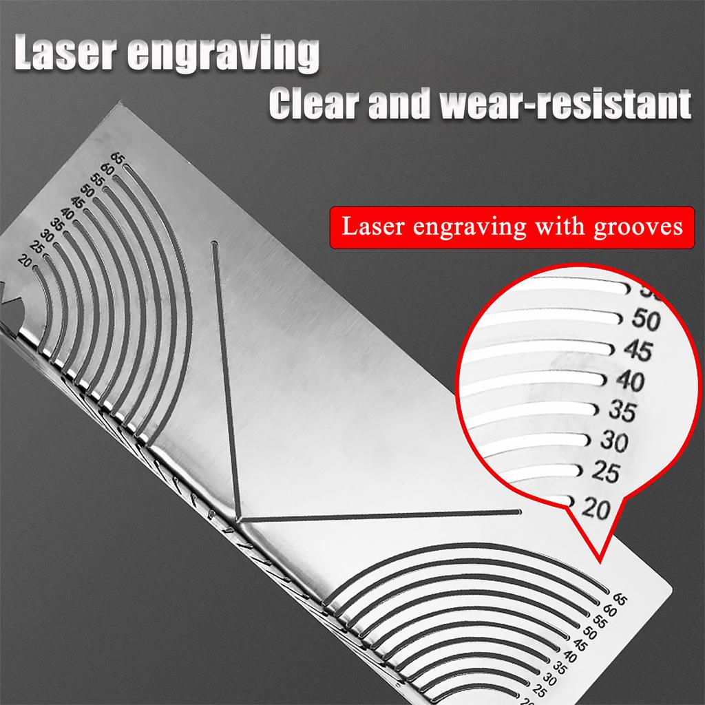 90° стальной гибкий угловой дуговой маркировочный инструмент регулируемый линейный дуговой разметочный инструмент двойного назначения для строительства 20-65 мм, 20-80 мм