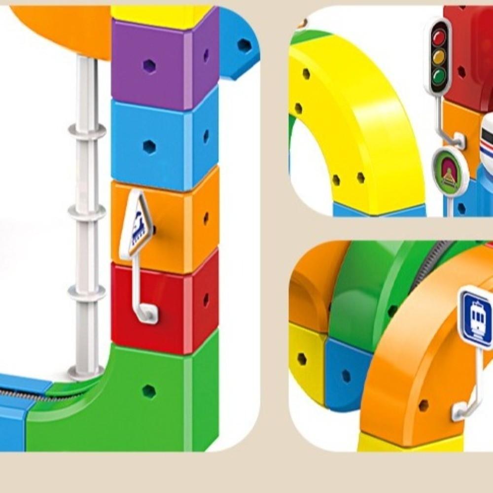 Многофункциональные Волшебные Трековые Машинки для Детей Кубики Железнодорожные Строительные Игрушки