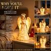 Guardian Angel Home Decor Praying Night Light, Resin Decorative Figurine with Warm LED Lights Indoor Atmosphere Lighting for Decor, Tabletop Ornament