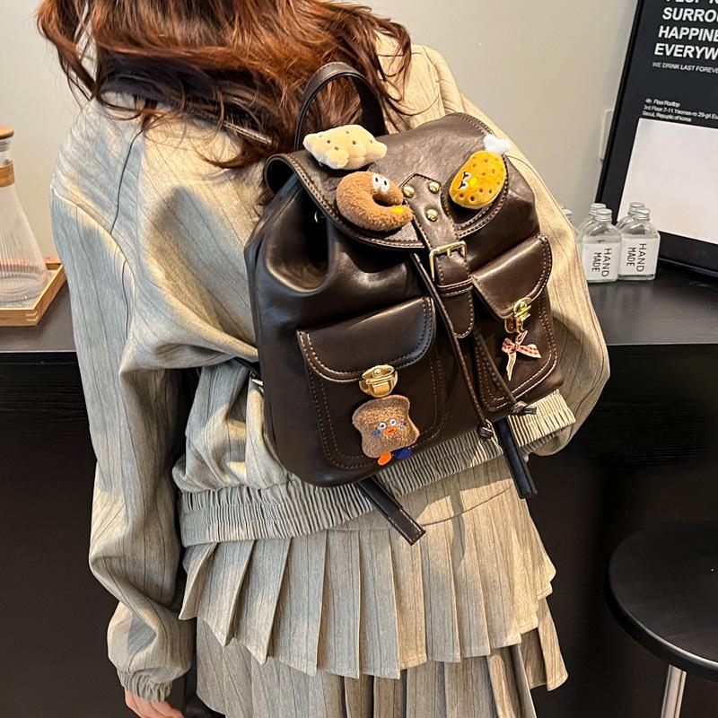 2025 Retro Leopard Print Women's Large-Capacity Backpack – Autumn/Winter Niche Design