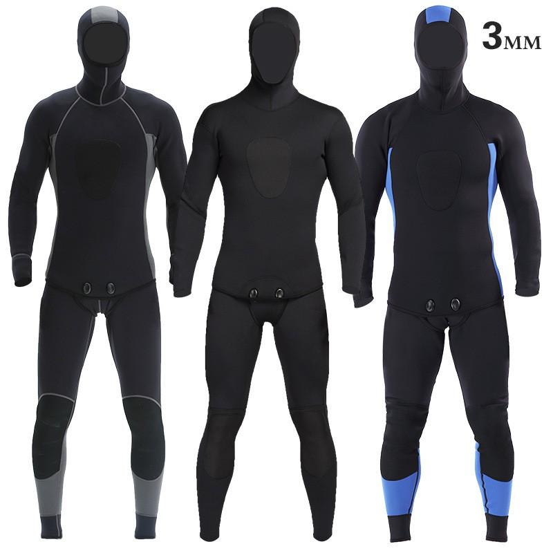 Diving Wetsuit Mens 3mm Split Two-Piece Thermal Warmth Surfing Snorkeling Swimming Suit Cold Water