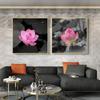 Традиционный черный, белый, розовый цвет, поп-лотос, настенные панно, холст, картина в стиле дзен, цветочные постеры, Настенный декор для декора гостиной