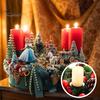 12Pcs Christmas Electroplated Metal Candle Holders DIY Home Decor Wrought Iron Tray Base House Accessories