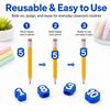 30Pcs 1‑30 Numbered Pencil Cap Covers, Reusable Classroom Pencil Labels for School Stationery Organization