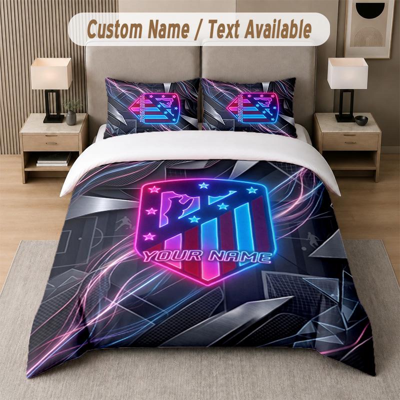 Atletico Madrid Design Bedding Set Custom Text 1 Duvet Cover & 2 Pillow Cases
