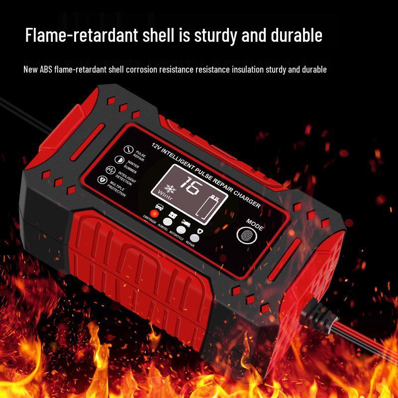 12 В Смарт-зарядное устройство с импульсным восстановлением для литиевых аккумуляторов автомобиля и мотоцикла