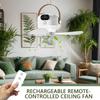 USB Charging Cooler Remote Controlled Ceiling Fan with 3 Gears Adjustable & Light for Bedroom Festival Camping Outdoor