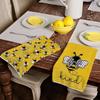 ARKENY Yellow Bee Summer Kitchen Towels Dish Towels Set of 2,Be Kind Spring Hand Towels 18x26 Inch Drying Dishcloth,Farmhouse Home Seasonal Holiday