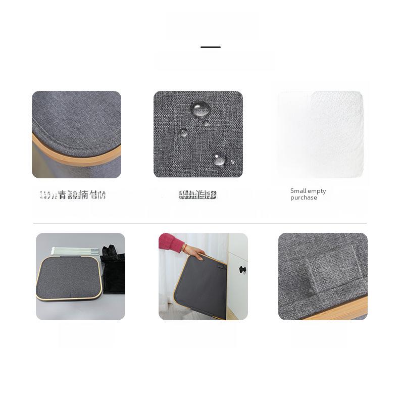 Foldable Bamboo Laundry Basket with Dual Mesh Bags and Large Capacity